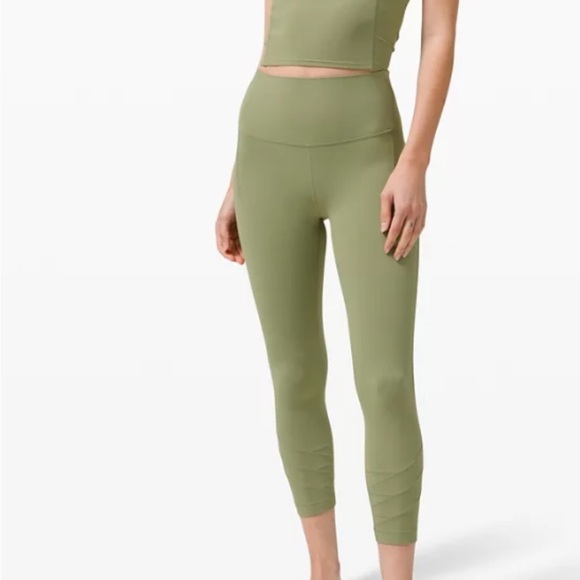 Lululemon Nulu Fold Yoga High-Rise Crop 23" RoseMary Green size 6 - Picture 1 of 14
